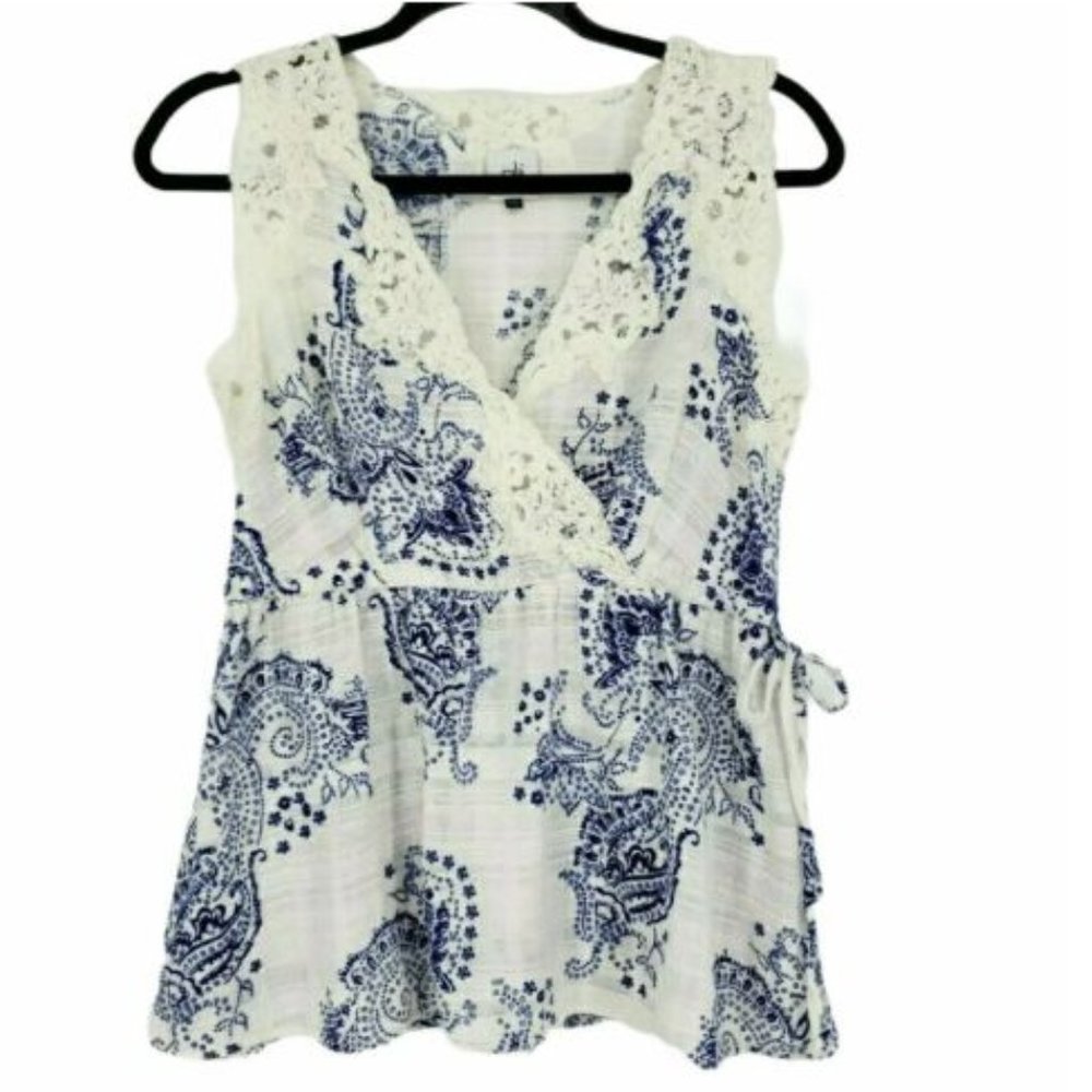 Cabi White Verenda Top Lace Top Sz XS Style 5223